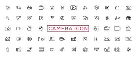 Photo and video icon set. Icons of photography, image, photo gallery, video camera and photo camera. Diaphragm icon. image, photo gallery Vector illustration