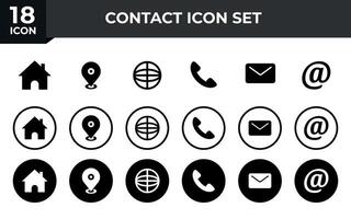 Web icon set. Business card contact information icon. Contact us icon set vector