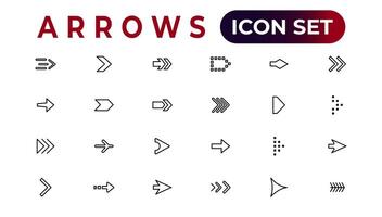 arrow icons set of thin line web icon set, simple outline icons collection, Pixel Perfect icons, Simple vector illustration.