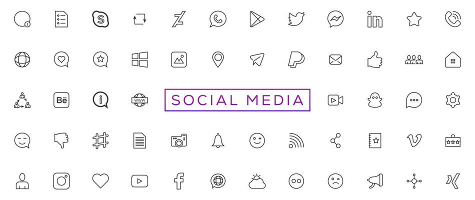 Social media logotype set. Facebook instagram twitter youtube snapchat whatsap pinterest linkedin vimeo tiktok periscope behance reddit logo set. Social network icons vector