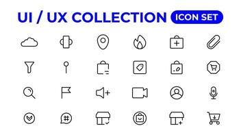 Ui ux icon set, user interface iconset collection. vector