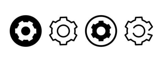 settings icon in different style vector illustration. two colored and black settings vector icons designed in filled, outline, line and stroke style can be used for web, mobile, ui