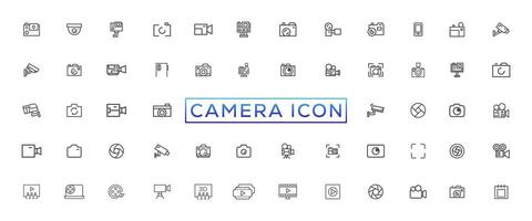 foto y vídeo icono colocar. íconos de fotografía, imagen, foto galería, vídeo cámara y foto cámara. diafragma icono. imagen, foto galería vector ilustración