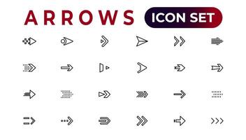 arrow icons set of thin line web icon set, simple outline icons collection, Pixel Perfect icons, Simple vector illustration.