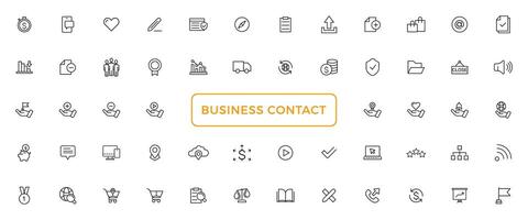 Business and Finance line icons set. Businessman outline icons collection. Money, investment, teamwork, meeting, partnership, meeting, work success vector