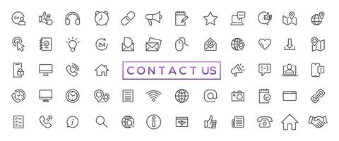 Set of simple Contact us icons for web and mobile app. Social Media network icon call us email mobile signs. Customer service. Contact support sign and symbols vector