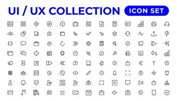 Ui ux icon set, user interface iconset collection. vector