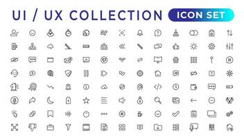 Mega set of ui ux icon set, user interface iconset collection.Set of thin line web icon set, simple outline icons collection, Pixel Perfect icons, Simple vector illustration.