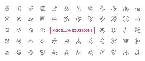 Miscellaneous icons- thin line web icon set. Outline icons collection. Simple vector illustration