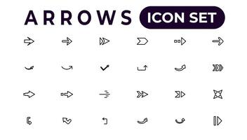 arrow icons set of thin line web icon set, simple outline icons collection, Pixel Perfect icons, Simple vector illustration.