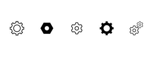 settings icon in different style vector illustration. two colored and black settings vector icons designed in filled, outline, line and stroke style can be used for web, mobile, ui