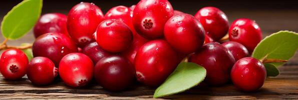 AI generated Delightfully appetizing cranberry background for culinary delights and festive celebrations photo