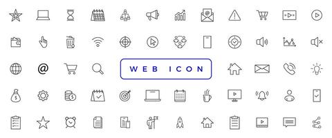 conjunto de iconos web. vector de icono de conjunto de sitio web. para computadora y móvil