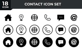 Web icon set. Business card contact information icon. Contact us icon set vector