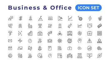 Business strategy set of web icons in line style. Business solutions icons for web and mobile app. Action List, research, solution, team, marketing, startup, advertising, business process vector