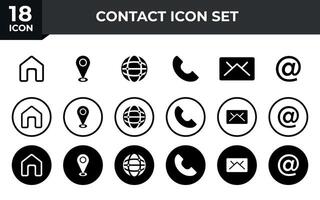 Web icon set. Business card contact information icon. Contact us icon set vector