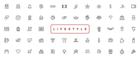 Lifestyle and Entertainment icons. Thin line icons collection vector