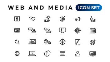 Audio Video Icons Pack. Thin line icons set. Flat icon collection set. Simple vector icons