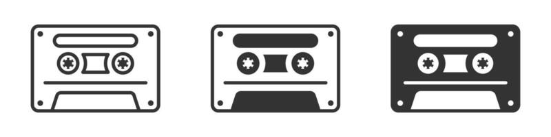 Retro cassette tape icon. Vector illustration.