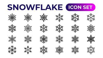 snowflake icons collection.Thin outline icons pack. vector