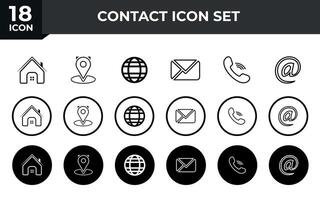 Web icon set. Business card contact information icon. Contact us icon set vector