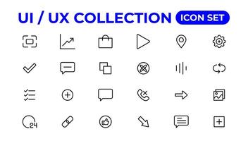 Ui ux icon set, user interface iconset collection. vector