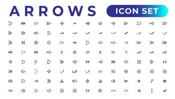 arrow icons set of thin line web icon set, simple outline icons collection, Pixel Perfect icons, Simple vector illustration.