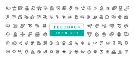 Customer service icon set. Containing customer satisfied, assistance, experience, feedback, operator and technical support icons. Line icon collection vector