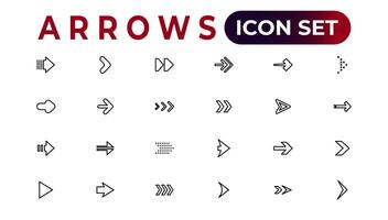 arrow icons set of thin line web icon set, simple outline icons collection, Pixel Perfect icons, Simple vector illustration.