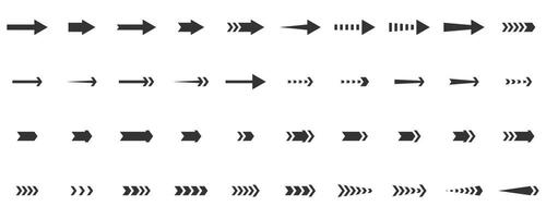 Arrows icons set. Black arrows collection. Vector illustration isolated on white background.