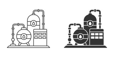 refinería icono aislado en un blanco antecedentes. vector