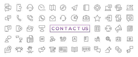 Set of simple Contact us icons for web and mobile app. Social Media network icon call us email mobile signs. Customer service. Contact support sign and symbols vector