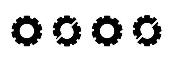 settings icon in different style vector illustration. two colored and black settings vector icons designed in filled, outline, line and stroke style can be used for web, mobile, ui