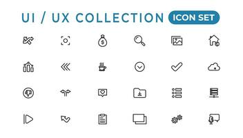 Mega set of ui ux icon set, user interface iconset collection.Set of thin line web icon set, simple outline icons collection, Pixel Perfect icons, Simple vector illustration.