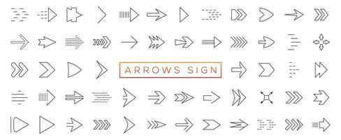 Set arrow icons. Collection different arrows sign. Set different cursor arrow direction symbols in flat style. Black arrows icons vector