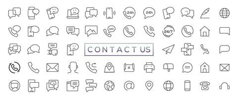 Set of simple Contact us icons for web and mobile app. Social Media network icon call us email mobile signs. Customer service. Contact support sign and symbols vector