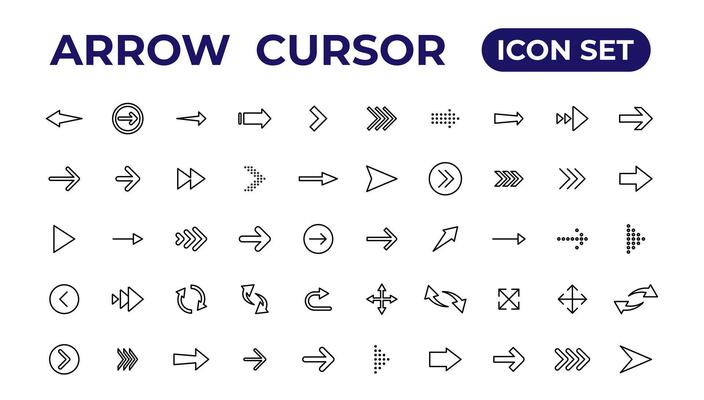 Arrow icon. Arrow vector collection. Arrow. Cursor.