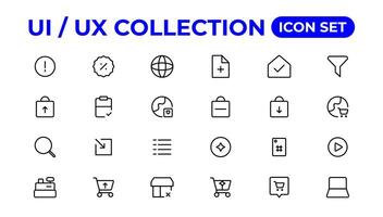 ui ux icono colocar, usuario interfaz conjunto de iconos recopilación. vector