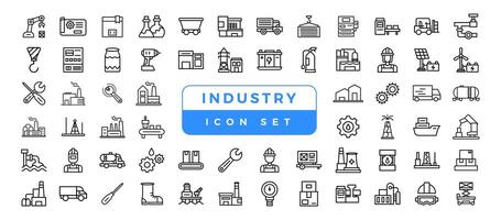 industria icono colocar. fábrica, fabricación símbolo. vector