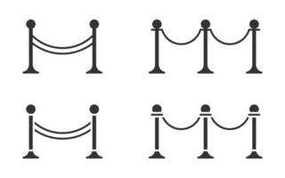 Stand barrier icon set. Vector illustration.