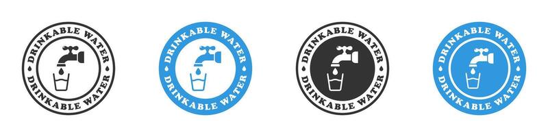 Drinkable water icon set. Vector illustration.