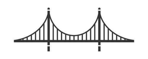 Suspension bridge icon. Vector illustration.