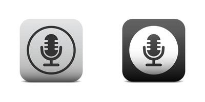 Studio microphone icon. Retro microphone. Podcast symbol. Flat vector illustration.