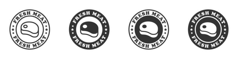 Fresh meat badge set. Vector illustration.