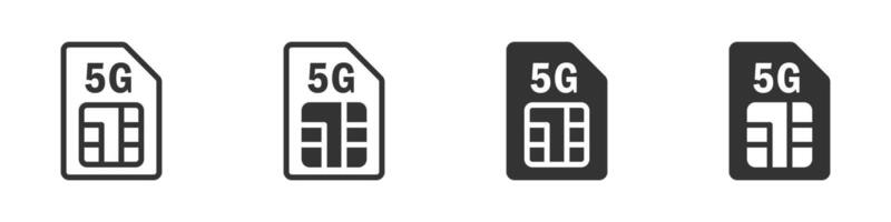 5g sim card icon. Vector illustration.