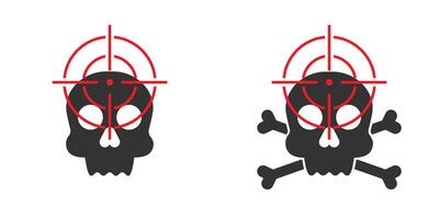 Skull and target icon. Vector illustration.
