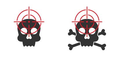 Skull and target icon. Vector illustration.