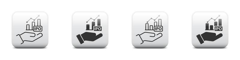 Chart graph icon on a hand. IPO icon. Vector illustration.