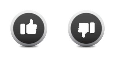 Like and Dislike Icons. Thumb up and down circle buttons. Flat vector illustration.