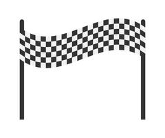 Race flag silhouette. Sport checkered banner. Vector illustration.